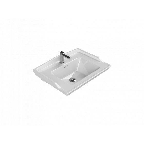 Turkuaz Cerastyle Kapadokya Etajer Uyum Damlalık Lavabo 65x48 cm ürün görseli 1