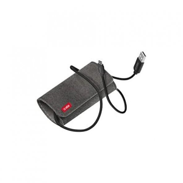 SBS 31551 TECABLEMICROTRAVK ŞARJ KILIFI VE MİKRO USB KABLOLU 1 MT SİYAH ürün görseli 1