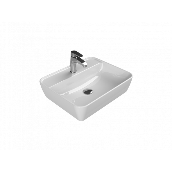 Turkuaz Cerastyle One Lavabo 55X45 Cm (Batarya Delikli) ürün görseli 1