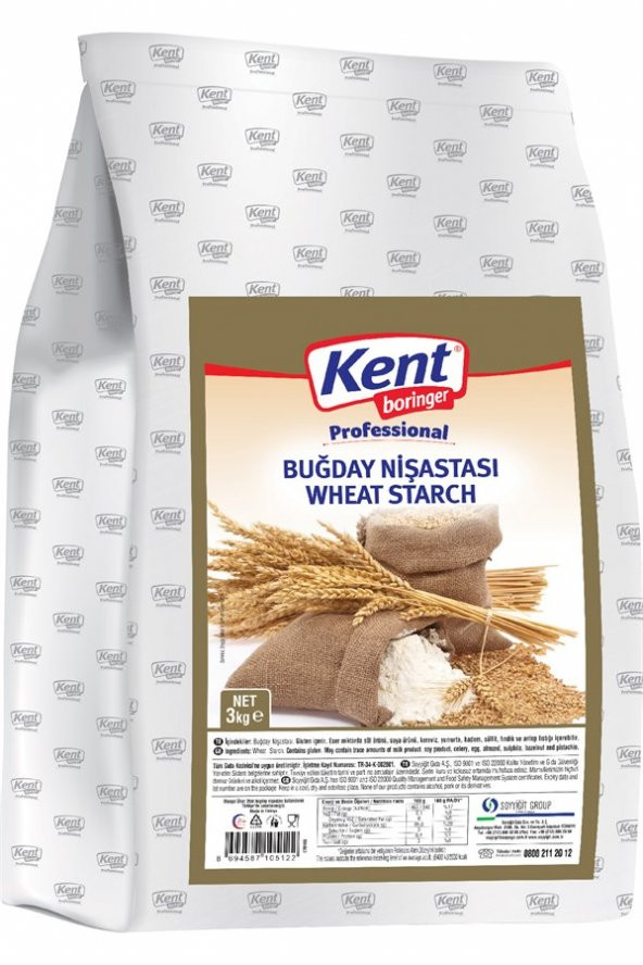 Kent Boringer Professional Buğday Nişastası 3 Kg ürün görseli 1