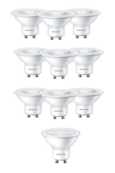 Philips 4.7 50W Essential Ledspot Ampul 4.7 50W Gu10 2700K Sarı Isık 10 Adet ürün görseli 1