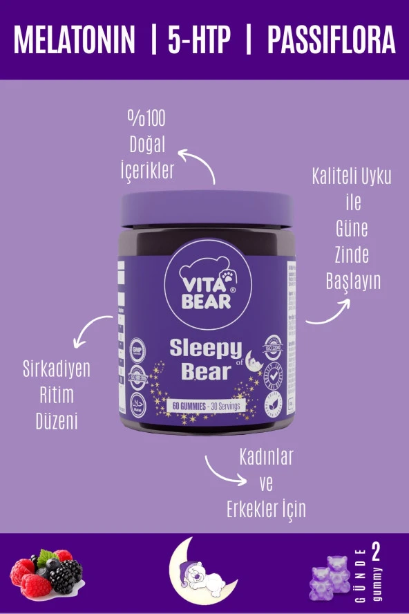 VitaBear Sleepy Bear 60 Adet Gummies - Resim 3