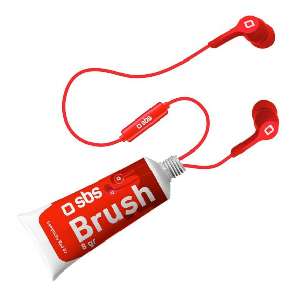 SBS 61268 TEEARPAINTR BRUSH MİKRAFONLU 3,5 JACKLI MİKRAFONLU KULAKLIK KIRMIZI ürün görseli 1