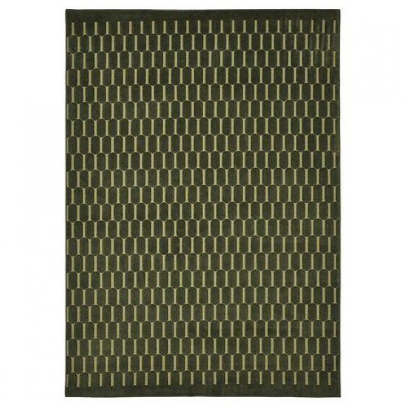 Halı, Haki Renk 128x195 cm MeridyenDukkan Sentetik Elyaf-Geometrik Desen ürün görseli 1