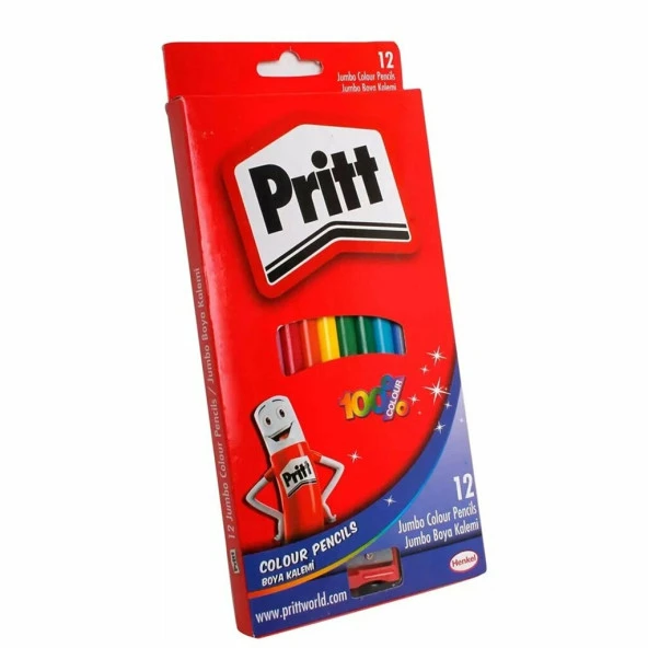 Pritt 12 Renk Kuru Boya Kalemi Tam Boy ürün görseli 1