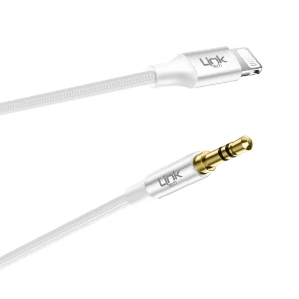 LinkTech A587 iPh Lightning - 3.5mm AUX Kablo 1mt Beyaz - Resim 4