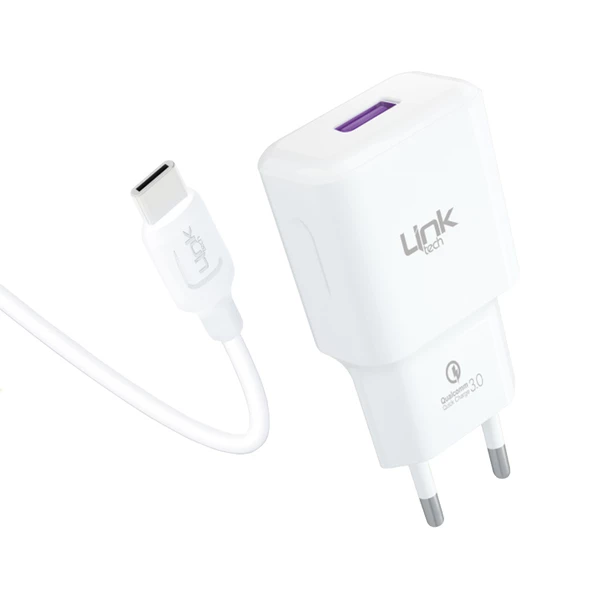 LinkTech T443e Strong 18W QC3.0 Hızlı Şarj Aleti Type-C Kablo Set ürün görseli 1