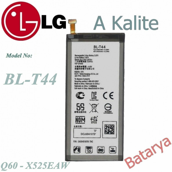 LG BL-T44 Batarya Q60  X525EAW Uyumlu Yedek Batarya ürün görseli 1