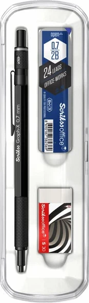 Scrikss Graphx 0.7mm Mekanik Kurşun Kalem 3'lü Set Siyah ürün görseli 1