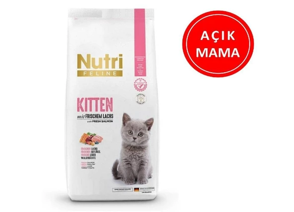 Nutri Feline Kitten Glutensiz Somon Etli Yavru Kedi Maması 1 Kg AÇIK ürün görseli 1