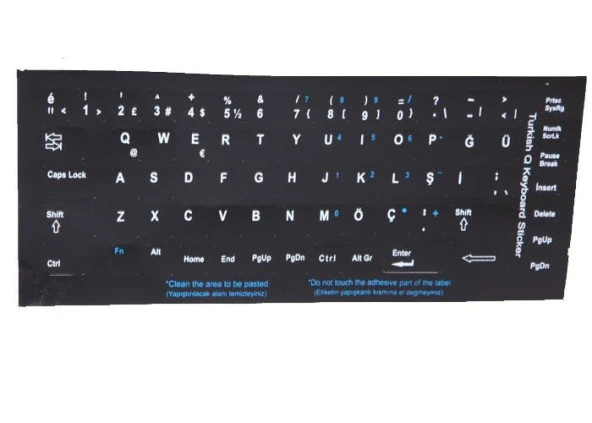 ADDISON KLAVYE STICKER 300161 TURKCE Q SIYAH ürün görseli 1