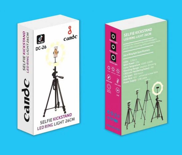 Zore DC-26 Tripod Ring Light - Resim 4