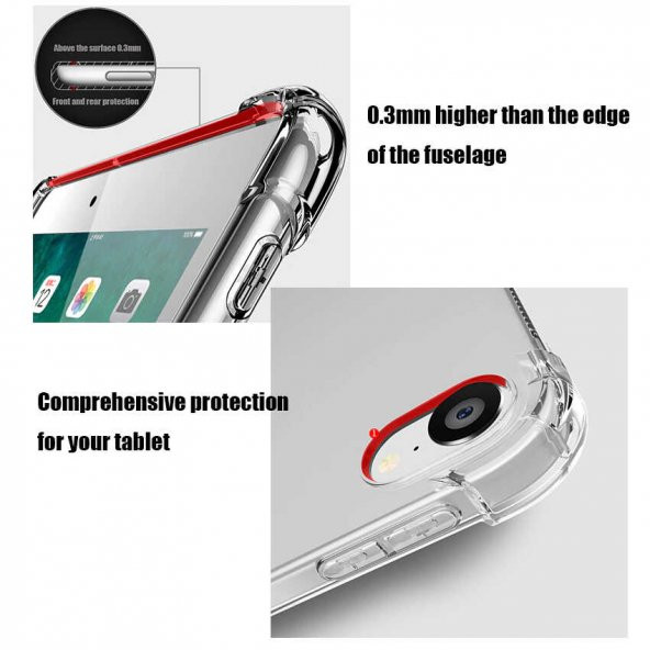 Apple iPad 6 Air 2 Kılıf Köşe Korumalı Tablet Nitro Anti Shock Silikon Kapak - Resim 6