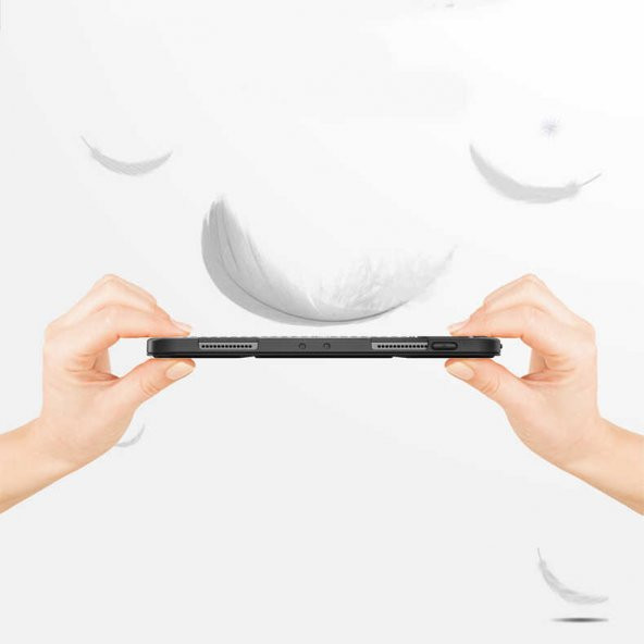 Apple iPad 10.2 (8.Nesil) Kılıf Kalemlikli Deri Tasarım Kapaklı Wlons Tablet Kılıf - Resim 4