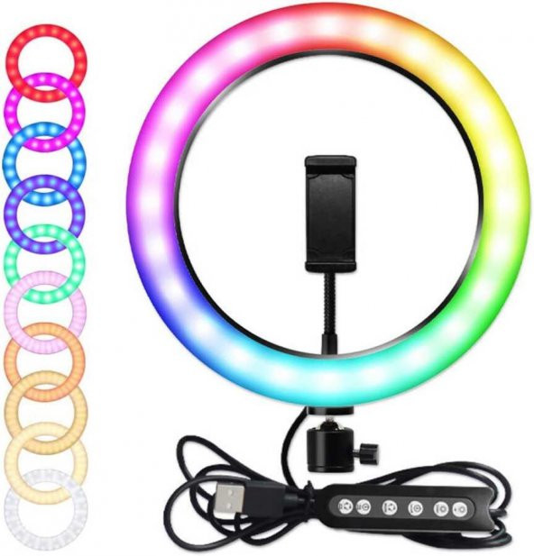 Zore RGB MJ-26 Işıklı Telefon Tutucu Ring Light ürün görseli 1
