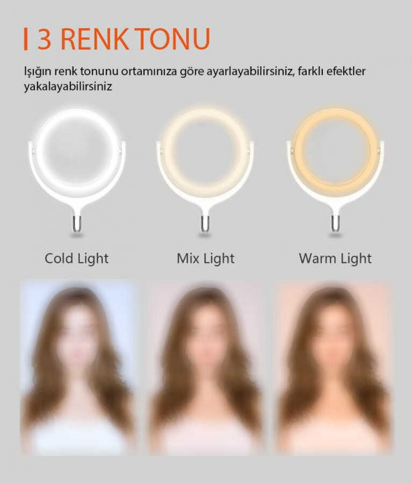 Zore F-539A Işıklı Telefon Tutucu Ring Light - Resim 4