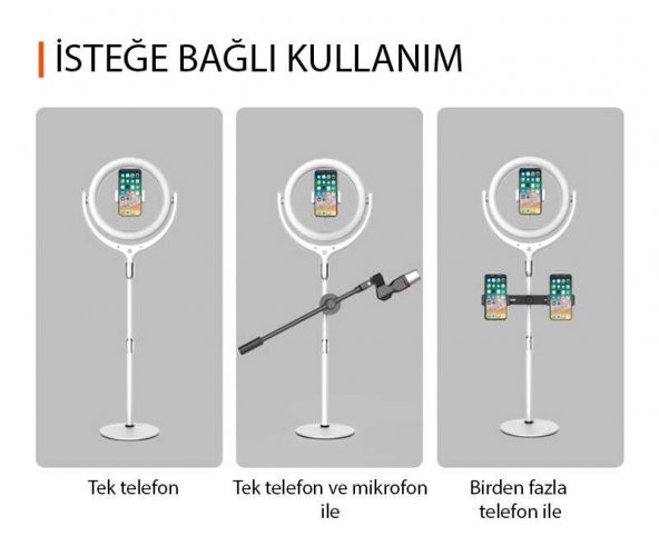 Zore F-539A Işıklı Telefon Tutucu Ring Light - Resim 9