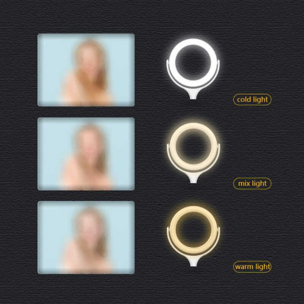 Zore F-537 30 Cm Işıklı Telefon Tutucu Ring Light - Resim 6