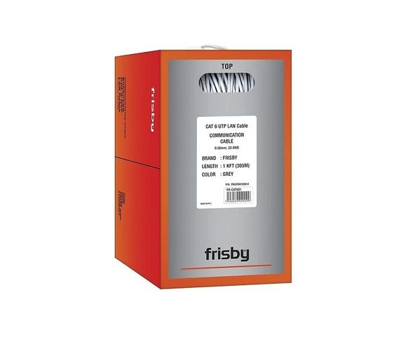 Frisby Cat6 Gri CCA Data Kablo (305m) (FR-CAT601) ürün görseli 1