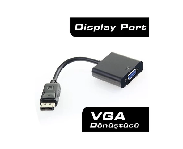Dark DisplayPort to VGA Dişi Çevirici ürün görseli 1