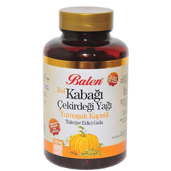 Balen Bal Kabağı Çekirdeği Yağı Yumuşak Kapsülü 1380mg 100Kapsül ürün görseli 1