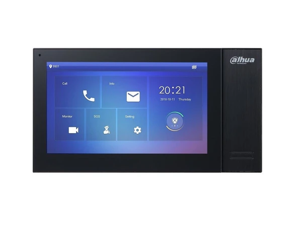 Dahua VTH2421FB-P 7 TFT LCD Dokunmatik Ekran Çok Yönlü Mikrofon Villa Tipi İnterkom İç Ünite Siyah ürün görseli 1
