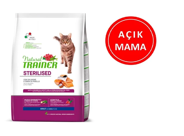 Natural Traıner Cat Sterılızed Salmon Kedi Mama 1 Kg AÇIK ürün görseli 1