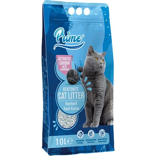 Prime Bentonit Aktif Karbon Topaklaşan Kedi Kumu 10 Lt ürün görseli 1
