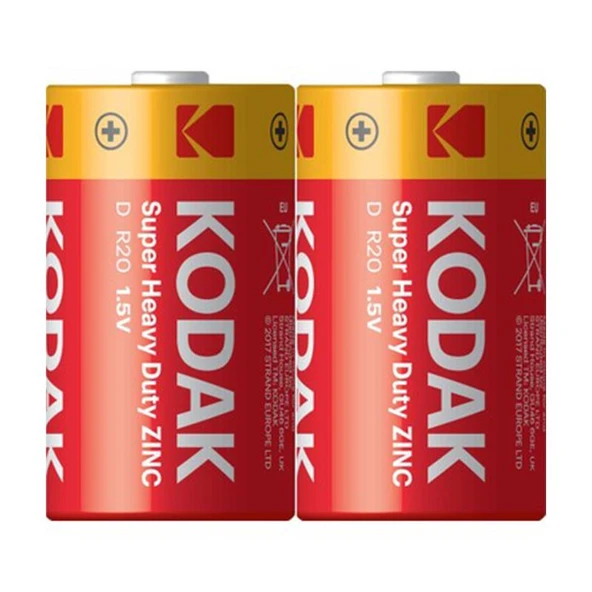 KODAK SUPER HEAVY DUTY D BOY (R20) PİL (2Lİ PAKET) ürün görseli 1
