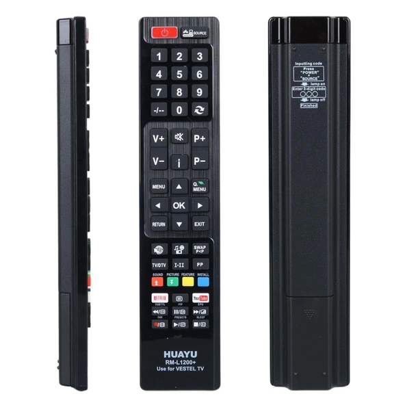 Ayt Huayu RM-L1200+ Netflix YouTube Tuşlu Vestel Universal Lcd Led Tv Kumandası Uzaktan Kumanda ürün görseli 1