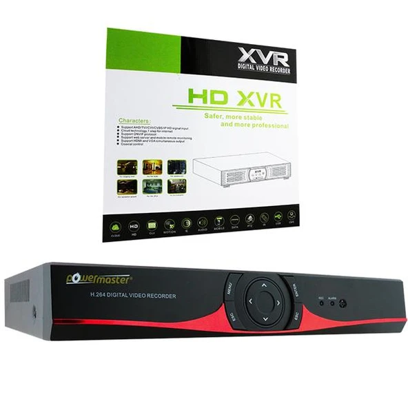 Powermaster 4K Ultra HD 4 Kanal Dvr Kayıt Cihazı Kamera Kayıt Cihazı CCTV Sesli Kamera Destekli ürün görseli 1