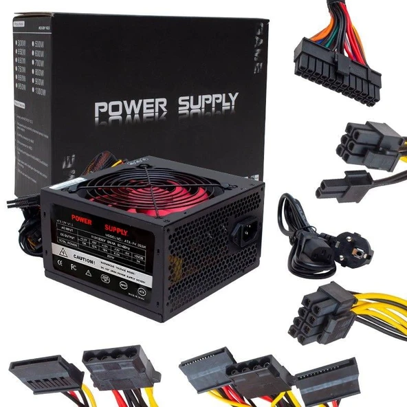 Powermaster 250 Watt 12 Cm Fanlı PC Power Supply 20+4 Pin Bilgisayar Güç Kaynağı ürün görseli 1