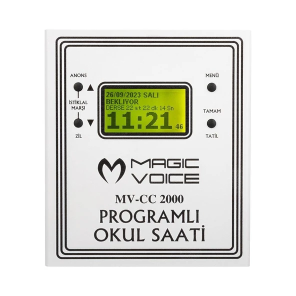 Magicvoice 6 Melodili USB Duvar Tipi Programlı Akıllı Dijital Okul Saati 24 Ders Programlanabilir - Resim 2