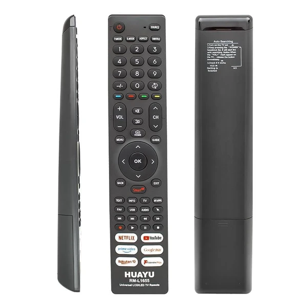 Ayt Huayu RM-L1655 Netflix YouTube Prime Video Google Play Tuşlu Universal Lcd Led Tv Kumandası Akıllı Kumanda ürün görseli 1