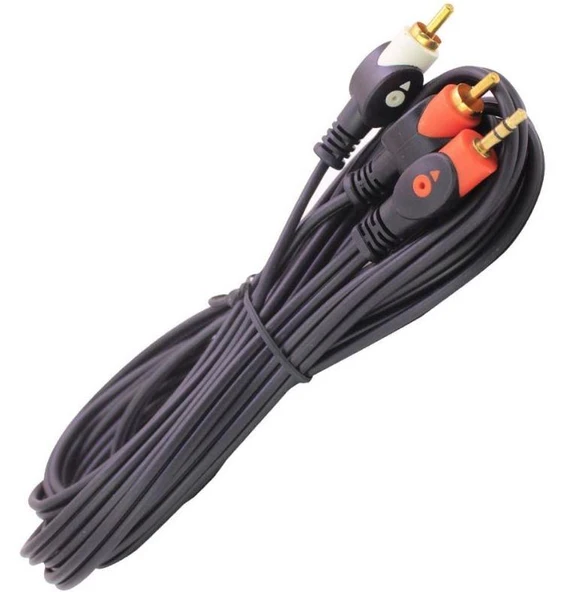 Ayt 2 RCA 3.5mm Stereo Kablo 10 Metre Ses Kablosu ürün görseli 1