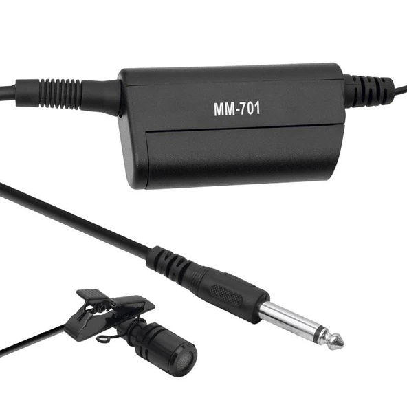 Magicvoice MM-701 Kablolu 600 Ohm Yaka Mikrofonu 6.3mm Jack Girişli Condenser Mikrofon Taşıma Çantalı ürün görseli 1