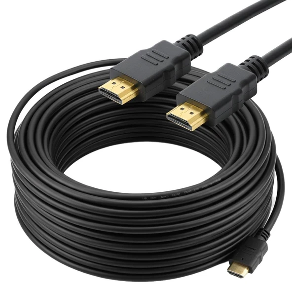 Powermaster Plastik Düz Siyah Hdmı Kablo 25 Metre Gold 48 Gbps Hız ürün görseli 1