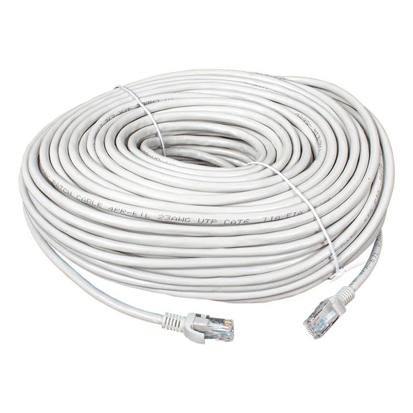 Powermaster Cat6 40 Metre Ethernet Kablo Soket Jack Uçları Takılı Hazır İnternet Kablosu ürün görseli 1