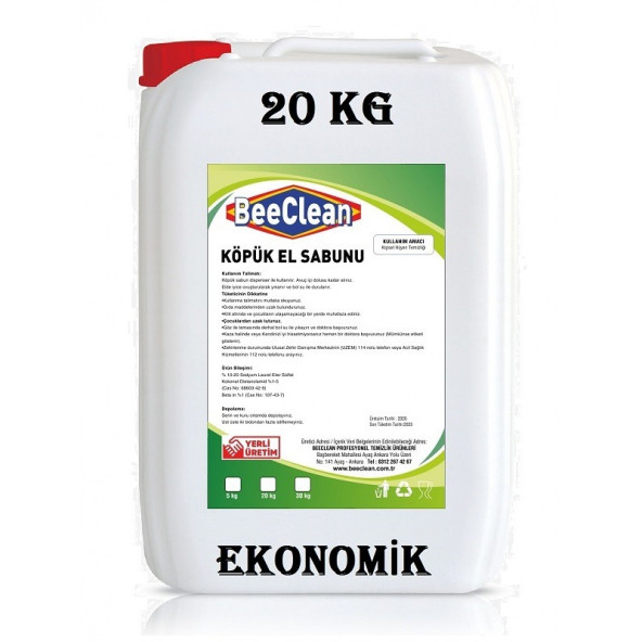 BeeClean 20 Kg Köpük El Sabunu EKONOMİK EKES - 30 - 20 - 10 - El Temizleme Ürünü ürün görseli 1