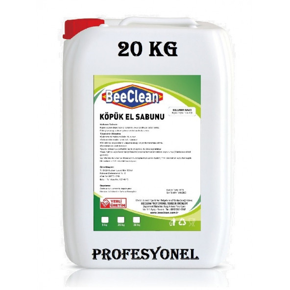 BeeClean 20 Kg Köpük El Sabunu PROFESYONEL PKES - 30 - 20 - 10 - El Temizleme Ürünü ürün görseli 1