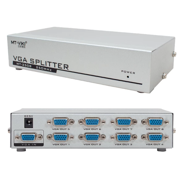 Powermaster 8 Port VGA Çoğaltıcı 250 Mhz Splitter Vga Görüntü Çoklayıcı ürün görseli 1