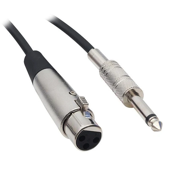 Powermaster Xlr Mikrofon Kablosu 5 Metre Tak Çalıştır Siyah 3 Pin Dişi 6.3 Jack Girişli ürün görseli 1