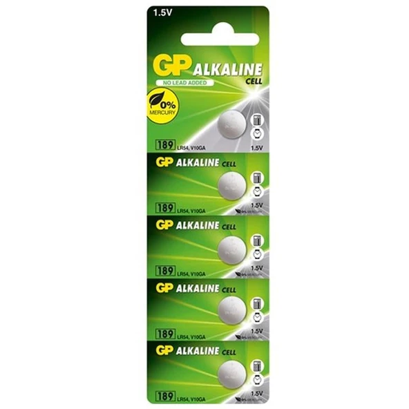 GP 189 LR54 AG-10 Pil 5'li Paket ürün görseli 1