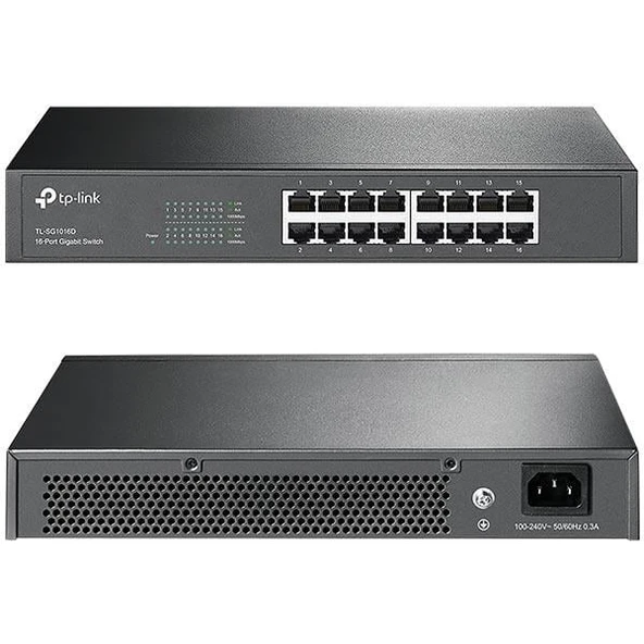 TP-LINK TL-SG1016D 16 PORT 10/100/1000 MBPS GIGABIT SWITCH ürün görseli 1