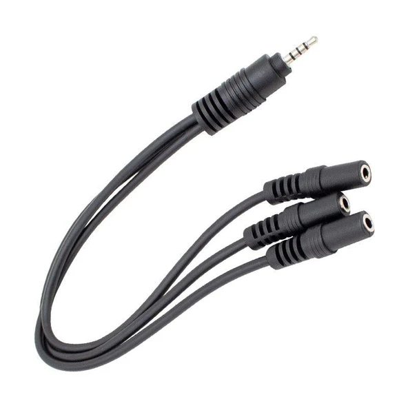 Powermaster PM-4871 3 Port 3.5 mm Splitter Kulaklık Mikrofon Çoklayıcı Çevirici Dönüştürücü Adaptör ürün görseli 1
