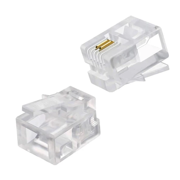 Powermaster RJ11 Telefon Soketi 6P-2C 100 Adet Sabit Hat Telefon Soket Jack Ucu ürün görseli 1