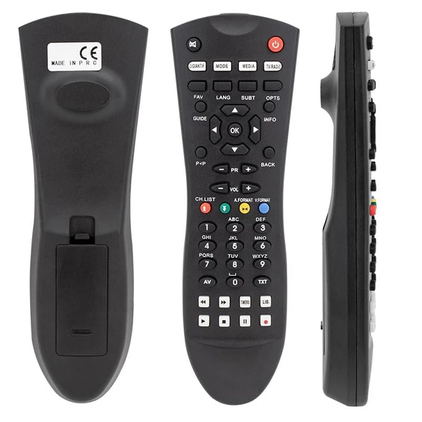 HERZ DIGITURK PLUS 8002 SİYAH OVAL UYDU KUMANDASI ürün görseli 1