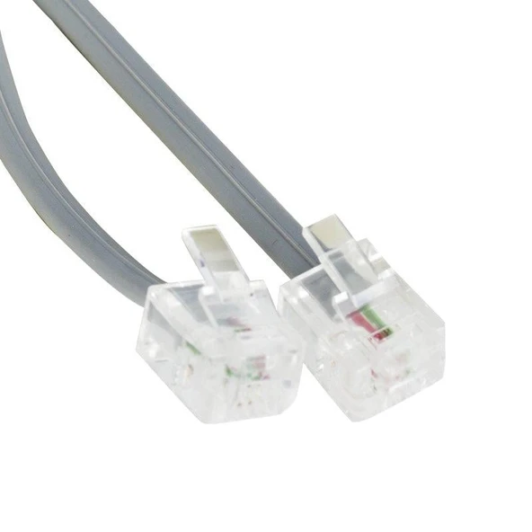Ayt Telefon Kablosu 3 Metre 2 Pin Soketli Telefon Hattı Kablosu Jack Soketleri Takılı Hazır Kablo ürün görseli 1