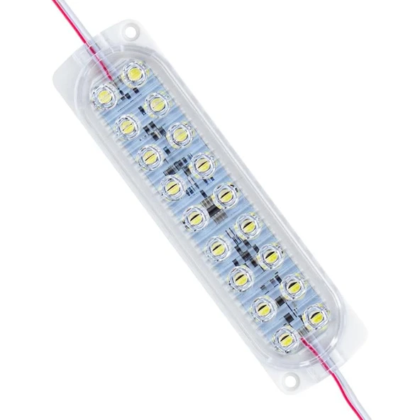 Powermaster 12 Volt 3.6 Watt Soğuk Beyaz Flaşlı Yanıp Sönen 2835 Mercekli Modül Led 18 Ledli ürün görseli 1