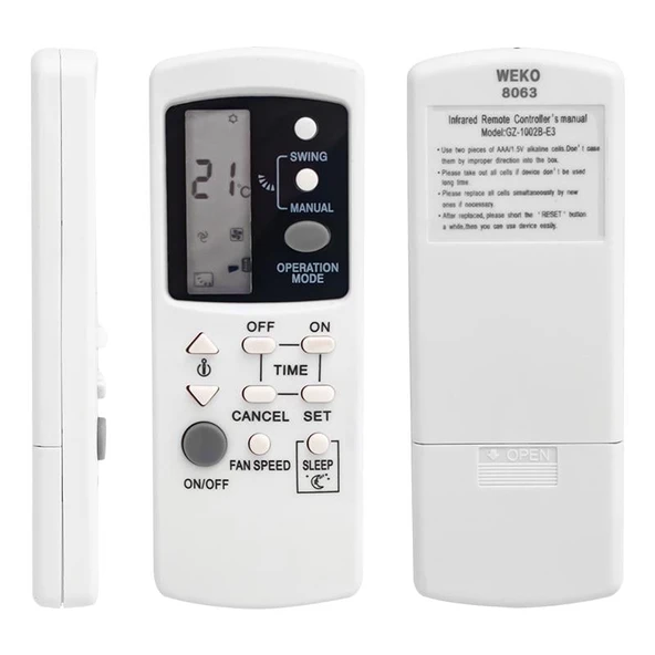 WEKO KK FUJICOOL GZ-1002B-E3 KLİMA KUMANDASI ürün görseli 1